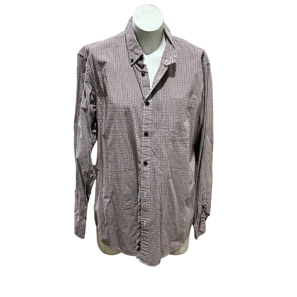 Club Monaco Button-Up Shirt Mens Size XL Multicolor Check Long Sleeve